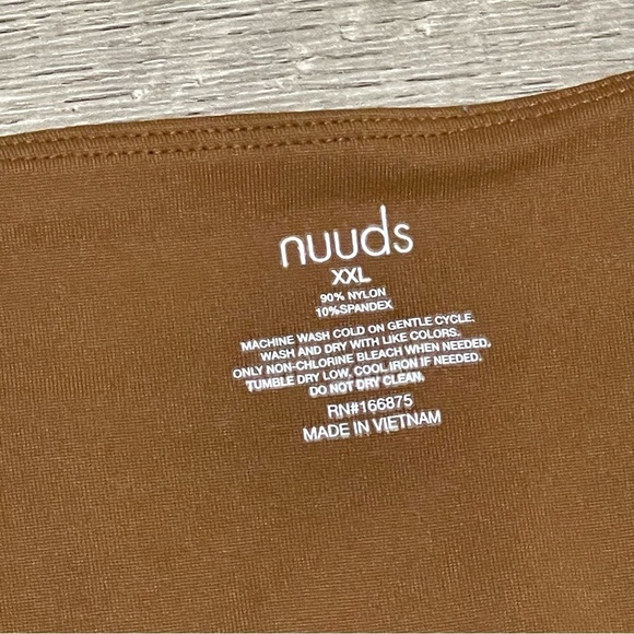 Nuuds Women’s Scoop Neck BodySuit Long Sleeve Brown Size XXL - Picture 4 of 8